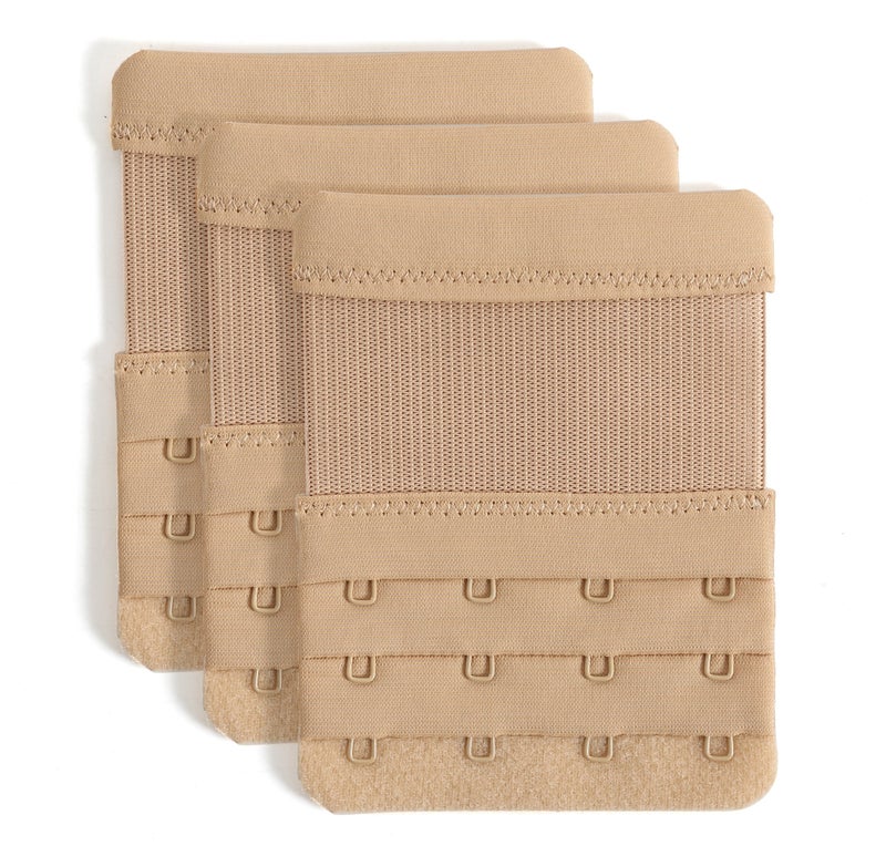YARBAR Bra Extenders 4 Hook Soft Stretchy Bra Extension Strap Comfortable Pack of 3 - Image 1